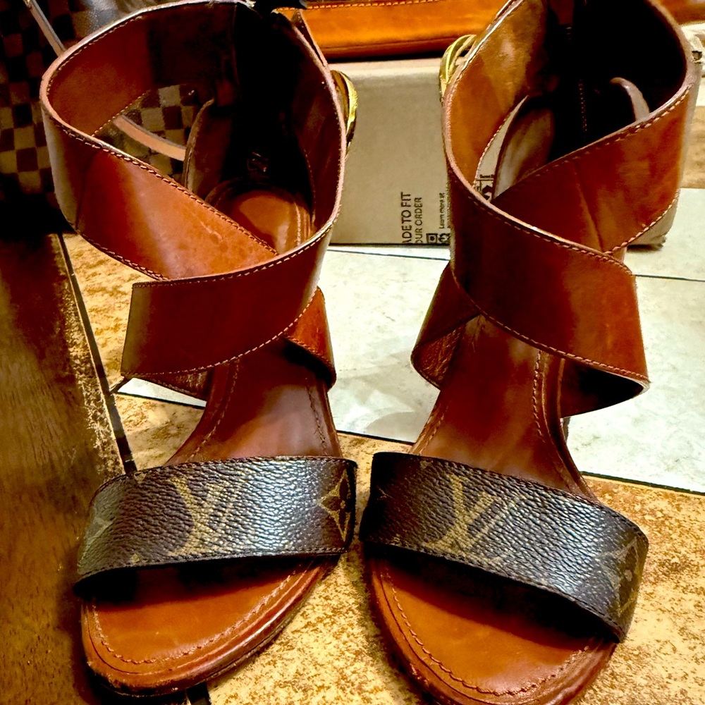 LV strap heels beautiful